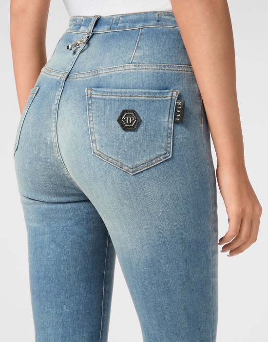 джинсы с высокой посадкой  из проверенных материалов спереди