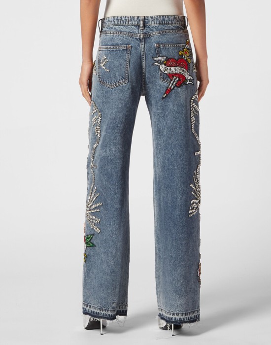 джинсы с высокой посадкой  из америки вид сбоку