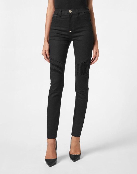 джинсы с высокой посадкой  от бренда philipp plein вид слева