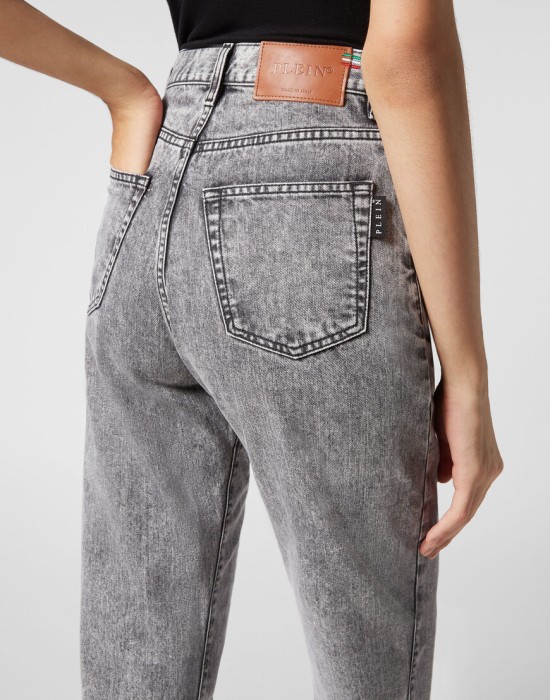 джинсы с высокой посадкой  из проверенных материалов спереди