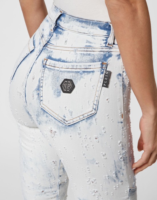 джинсы с высокой посадкой  из проверенных материалов спереди