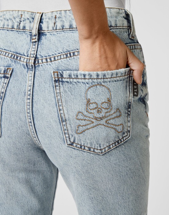 джинсы с высокой посадкой  из проверенных материалов спереди