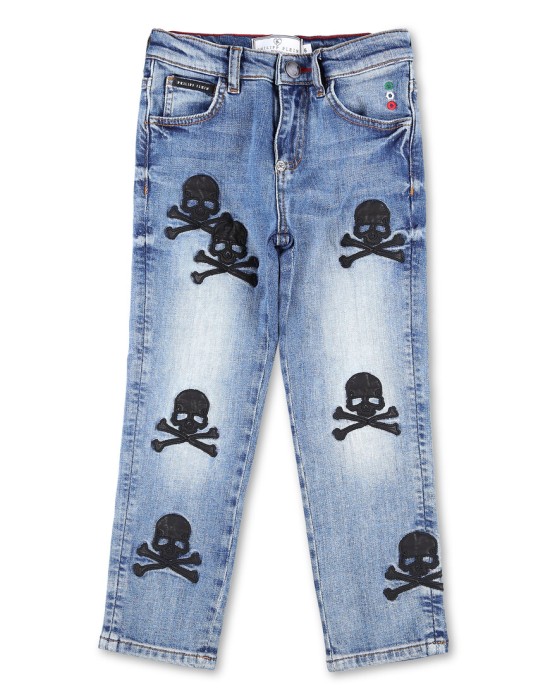 джинсы зауженные  от бренда philipp plein вид слева