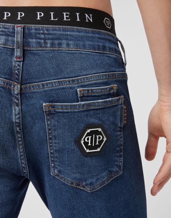 джинсы зауженные  из проверенных материалов спереди