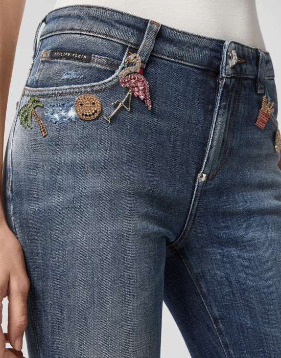 джинсы зауженные  из проверенных материалов спереди