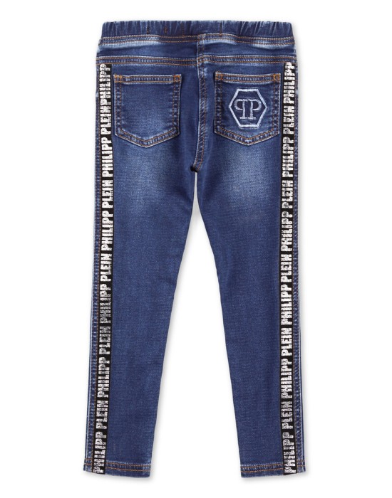 джинсы зауженные  от бренда philipp plein вид слева