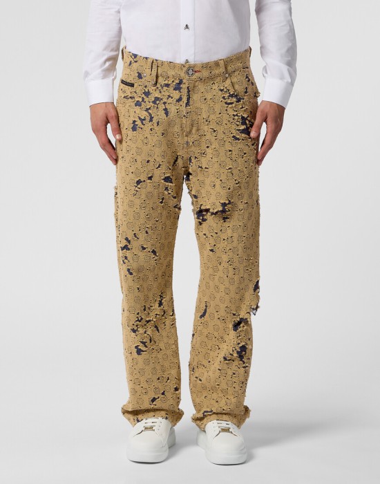 джинсы зауженные  от бренда philipp plein вид слева