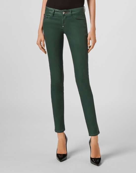 джинсы зауженные  от бренда philipp plein вид слева