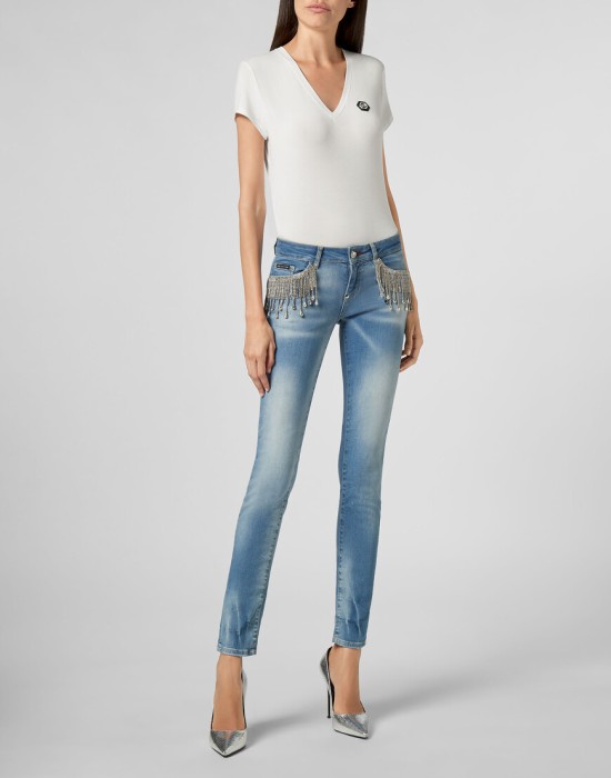 джинсы зауженные  по цене 56332 руб вид справа