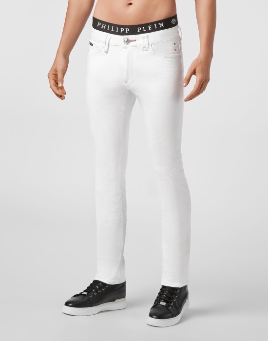 джинсы зауженные  от бренда philipp plein вид слева