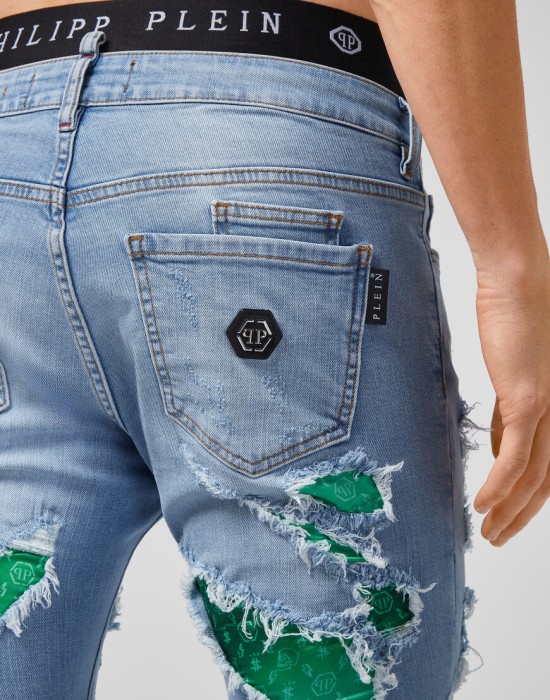 джинсы зауженные  из проверенных материалов спереди