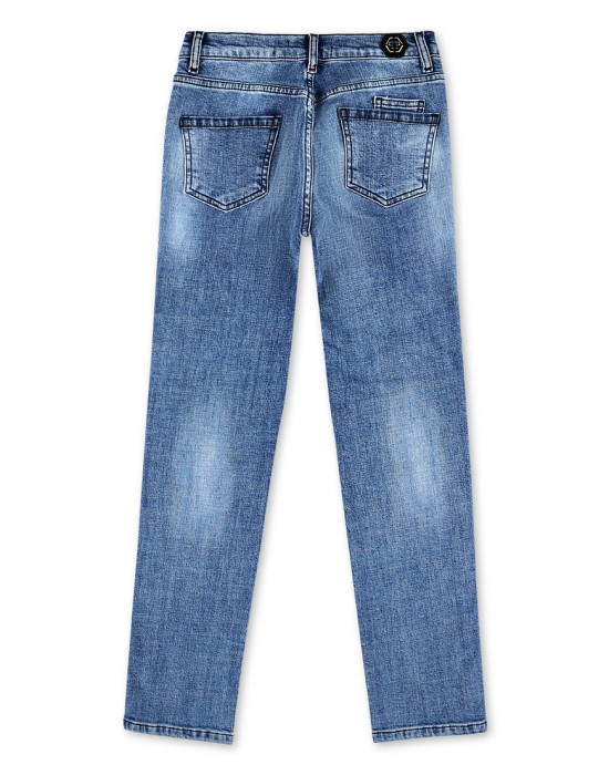 джинсы зауженные  от бренда philipp plein вид слева