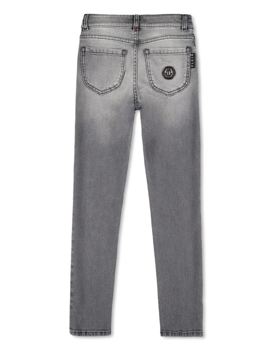 джинсы зауженные  от бренда philipp plein вид слева