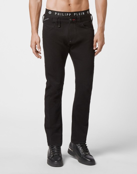 джинсы зауженные  от бренда philipp plein вид слева