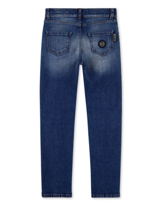 джинсы зауженные  от бренда philipp plein вид слева