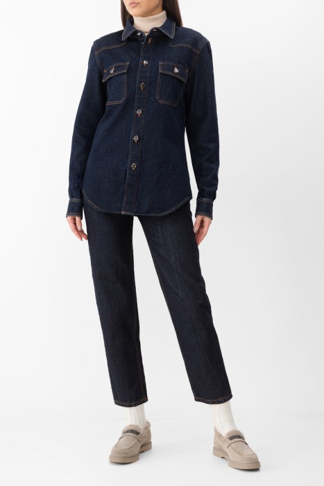 джинсы  из хлопка спереди