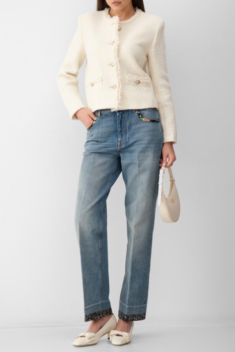 джинсы  из хлопка спереди