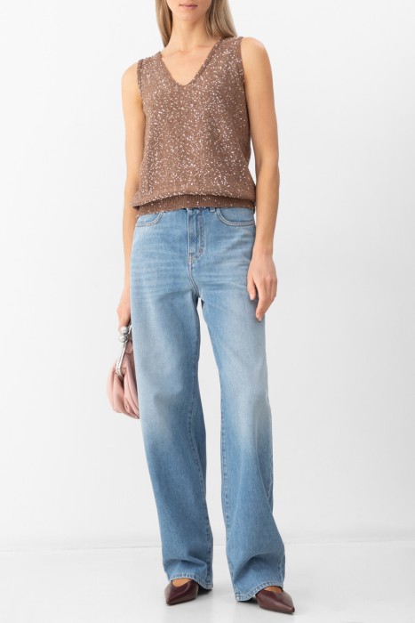 джинсы  из хлопка спереди