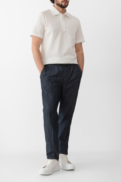 джинсы  из хлопка спереди