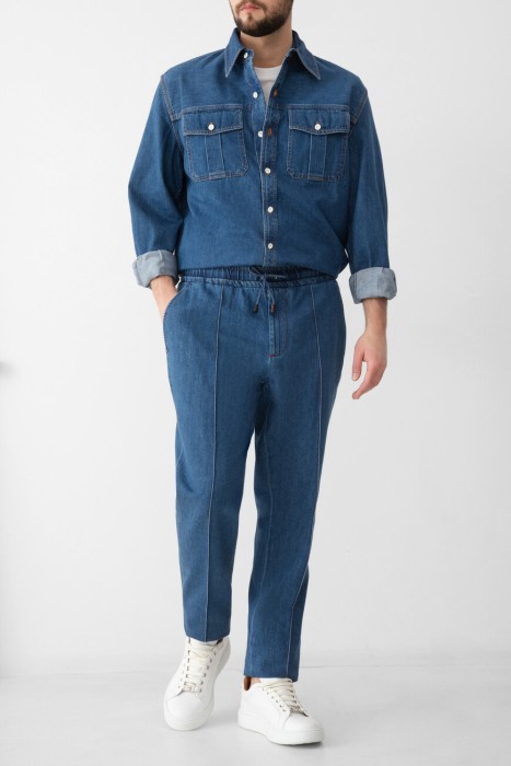 джинсы  из хлопка спереди