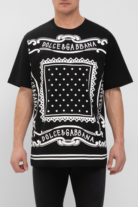 футболка dolce&gabbana модель из коллекции dna с принтом bandanna G8PN9T G7N8O N0000 фотография