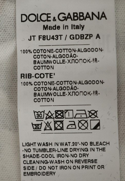 футболка dolce&gabbana из проверенных материалов спереди