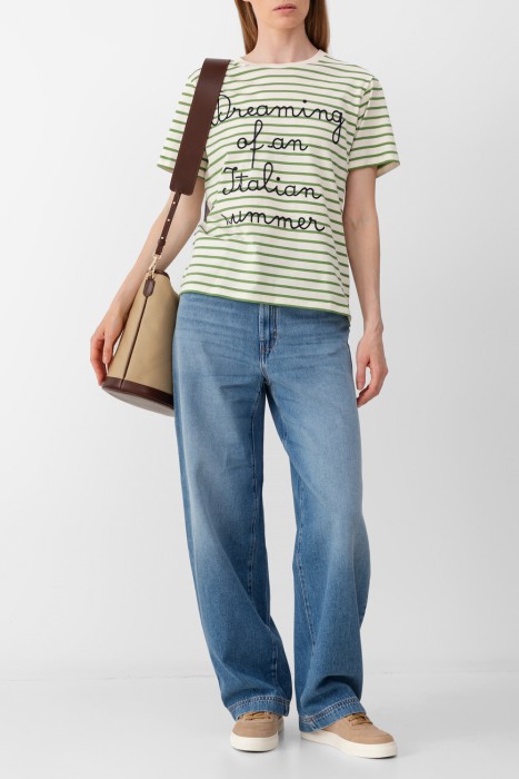 футболка maxmara из хлопка спереди