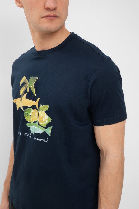 футболка  модель из коллекции riviera hello capri из италии вид сбоку