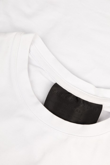 футболка  с контрастным лого белый из хлопка спереди