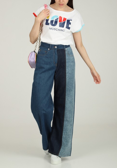 футболка  от бренда moschino love вид слева