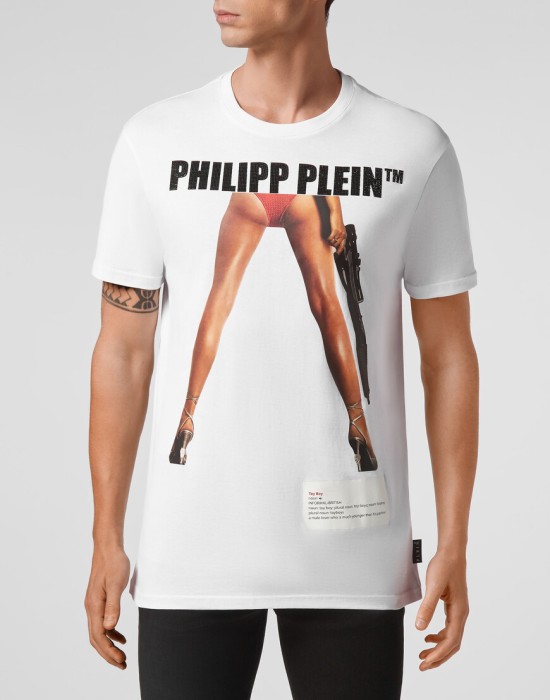 футболка  от бренда philipp plein вид слева