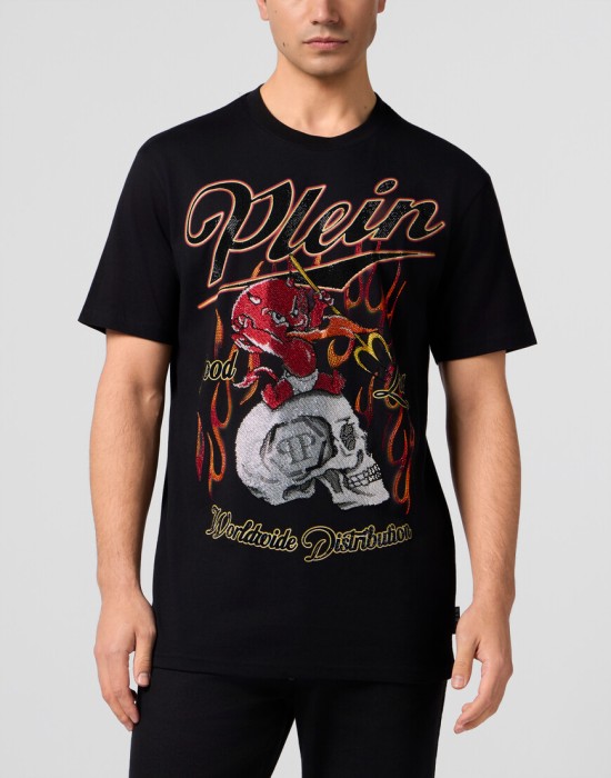 футболка  от бренда philipp plein вид слева