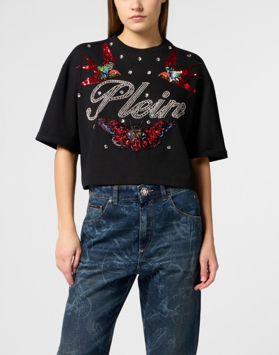 футболка  от бренда philipp plein вид слева