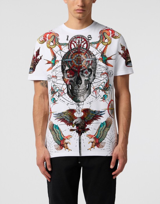 футболка  от бренда philipp plein вид слева