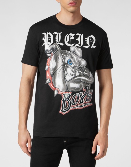 футболка  от бренда philipp plein вид слева