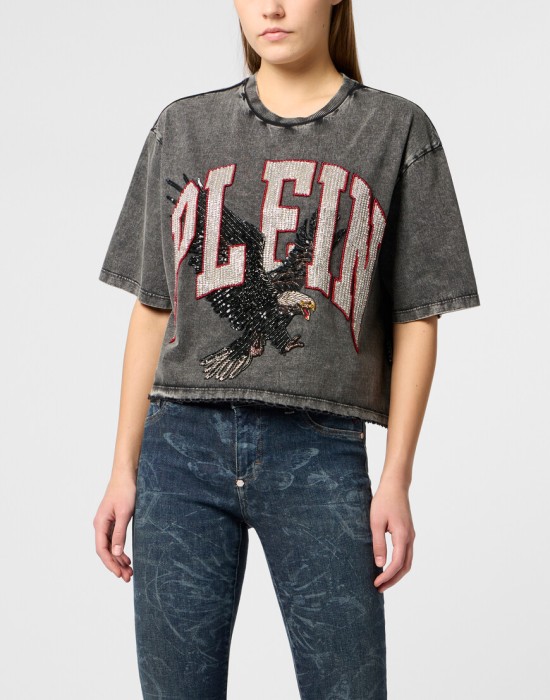 футболка  от бренда philipp plein вид слева