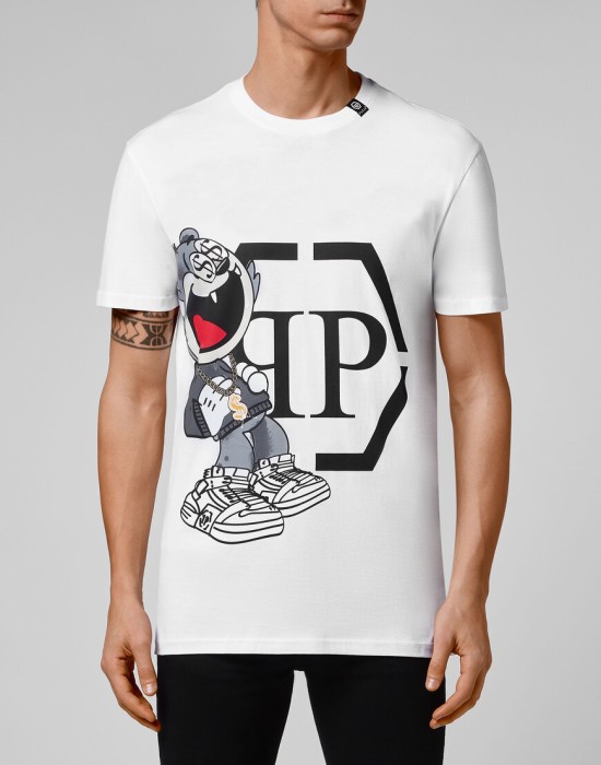 футболка  от бренда philipp plein вид слева