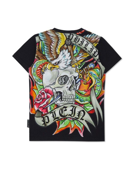 футболка  от бренда philipp plein вид слева