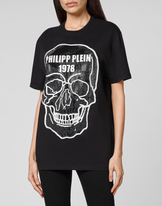 футболка  от бренда philipp plein вид слева