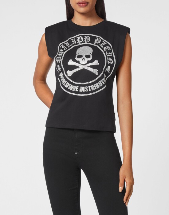 футболка  от бренда philipp plein вид слева