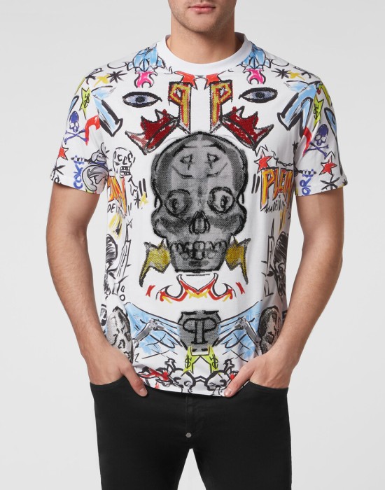 футболка  от бренда philipp plein вид слева