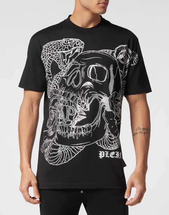 футболка  от бренда philipp plein вид слева