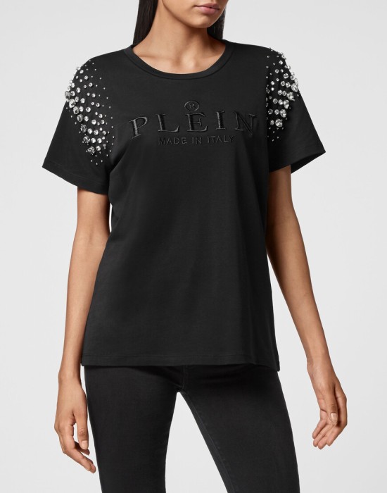 футболка  от бренда philipp plein вид слева