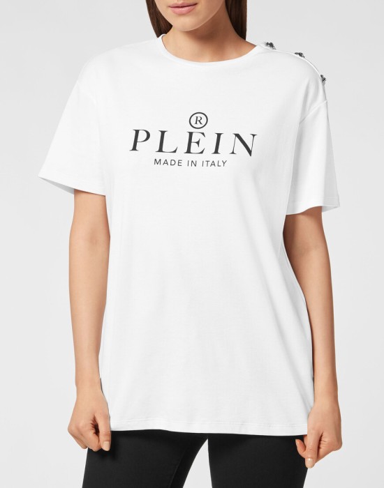 футболка  от бренда philipp plein вид слева