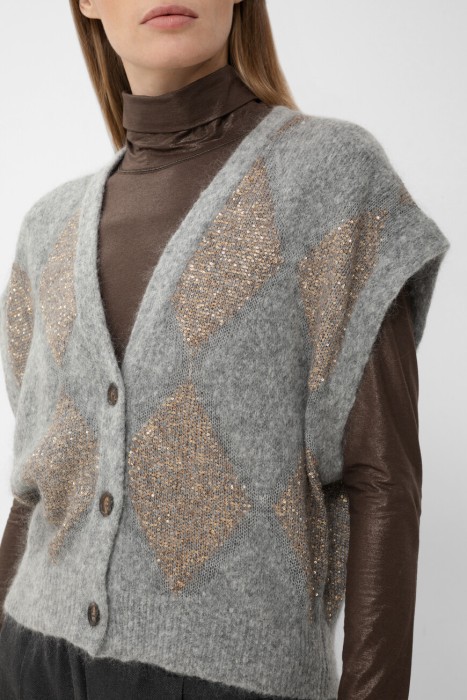 кардиган  модель dazzling argyle из италии вид сбоку