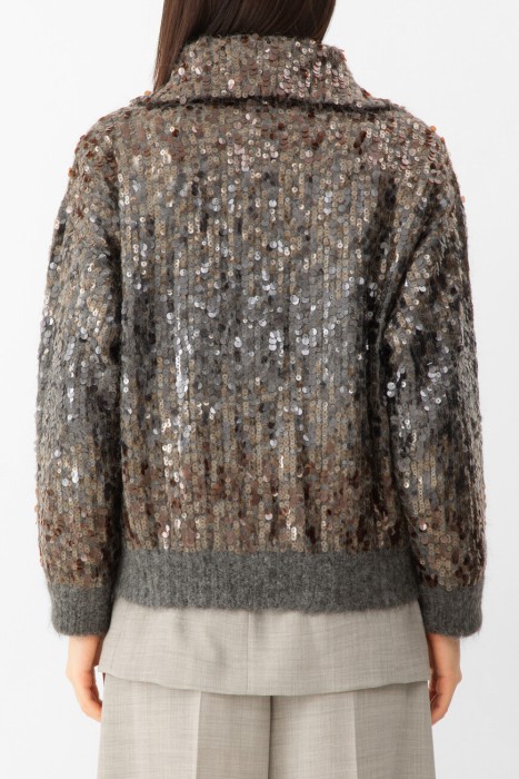 кардиган  модель dazzling dégradé embroidery от бренда brunello cucinelli вид слева