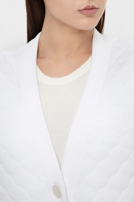 кардиган  с фактурным узором из италии вид сбоку