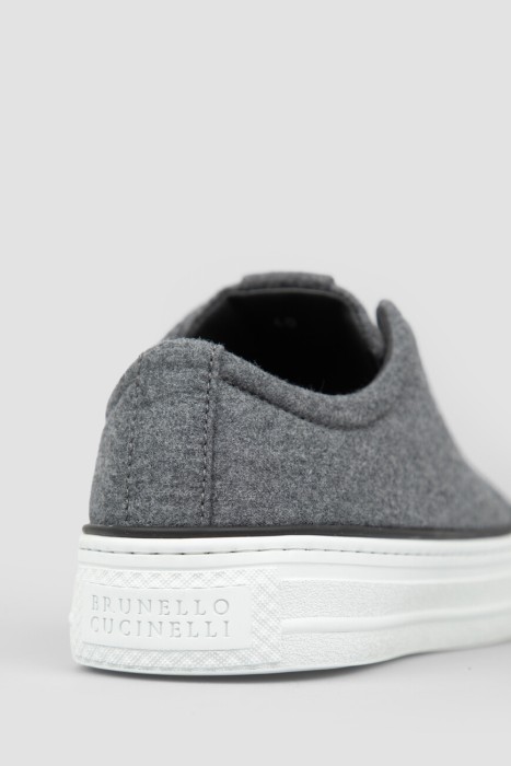 кеды-слипоны  из льна спереди