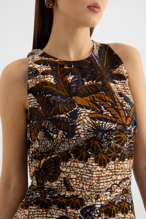 комбинезон  модель с принтом fauna из франции вид сбоку