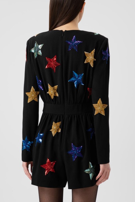 комбинезон  с вышивкой пайетками из франции вид сбоку